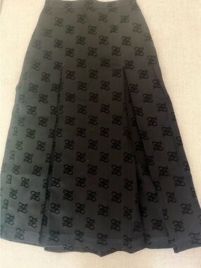 Fendi Black A-Line Logo Jacquard Skirt